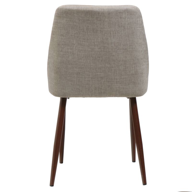 Mid Century Armless Dining Chairs Set of 2, Modern Kitchen Chairs with Metal Legs, Upholstered Accent Chairs for Dining Room
