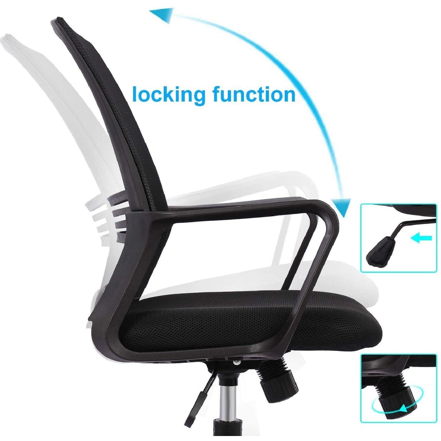 SMUGDESK Office Chair Mid Back Mesh Office Computer Swivel Desk Task Chair Ergonomic Executive Chair with Armrests Features Bed Bath Beyond 33849729
