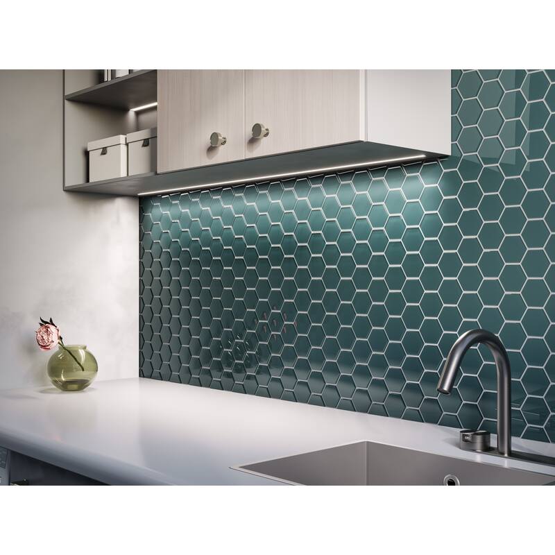 3" Beehive 10.25 in. x 11.75 in. Hexagon Glass Mesh-Mounted Mosaic Tile