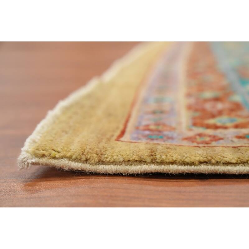 Hand Knotted Oriental 100% Wool Carpet Traditional Floral Yellow & Gold Ziegler Area Rug - 9' 9'' X 8' 0''