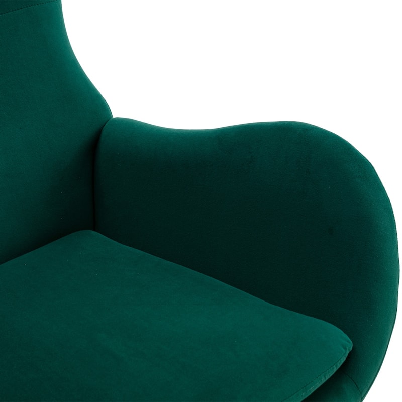 Velvet Fabric Padded Seat Rocking Chair