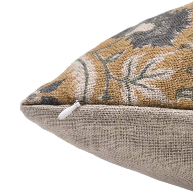 Linen Square Block print pillow Cover - Kundanvan