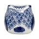 preview thumbnail 9 of 9, Ceramic Chinoiserie Handpainted Owl Figurine - Blue
