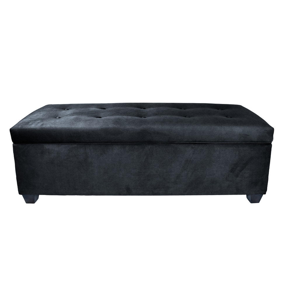 Sole Secret Obsession Button-tufted Linen Storage Bench