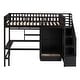 preview thumbnail 18 of 37, Twin Size Loft Bed with Storage Stairs, Desk and Wardrobe， Combination Wood Children's Bed Frame with Bookshelf, Drawers