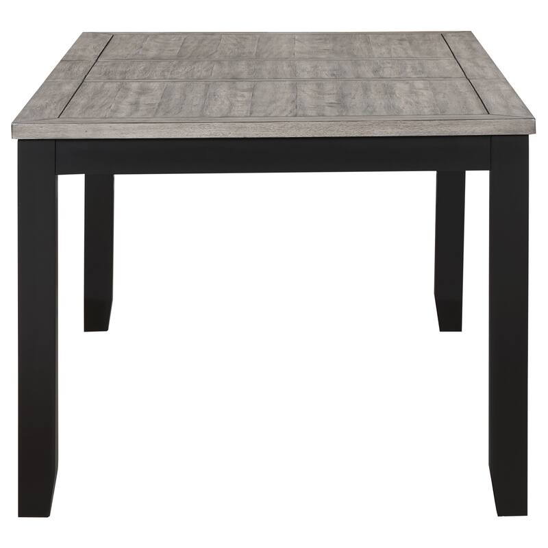Elodie Black Rectangular Extension Leaf Dining Table Set