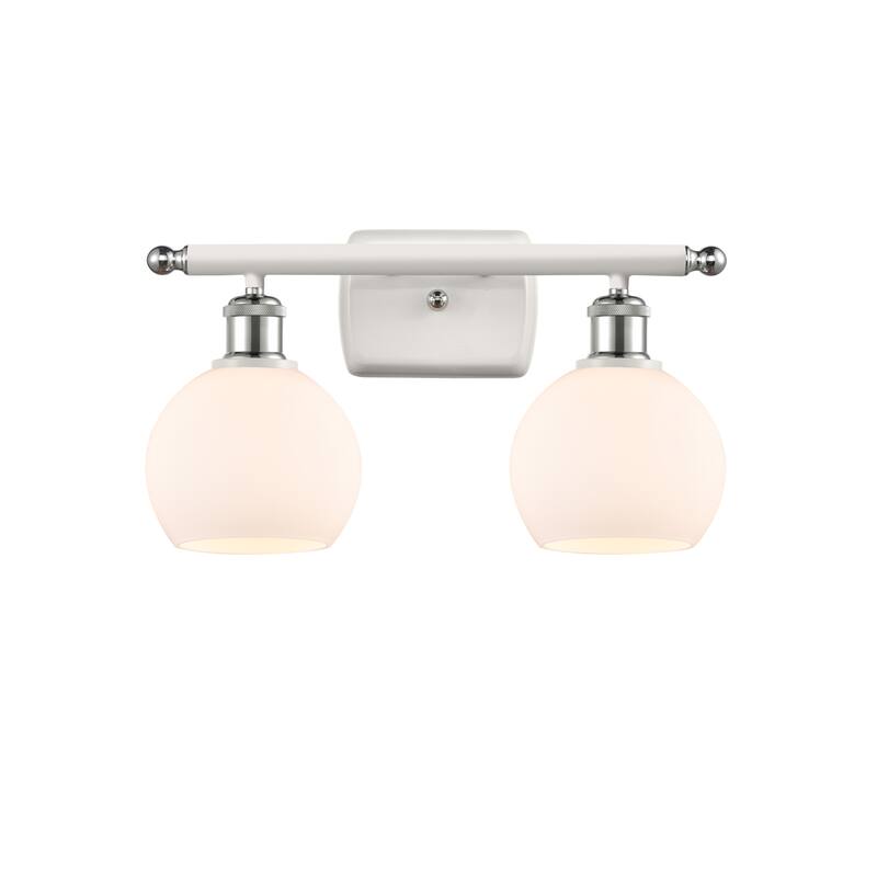 Innovations Lighting 516-2W-9-16 Athens Vanity Athens 2 Light 16" Wide - White and Polished Chrome / Matte White