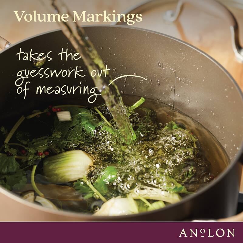 Anolon Advanced Home 8.5-Quart Wide Stockpot with Multi-Function Insert, Bronze