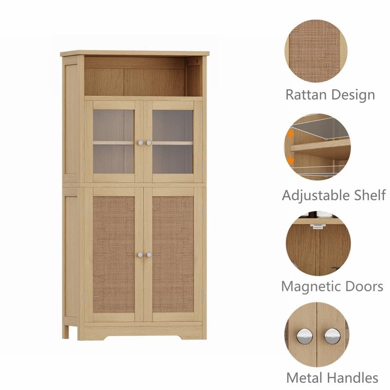 Bathroom Storage Cabinet - 11.78"D x 23.6"W x 50.4"H