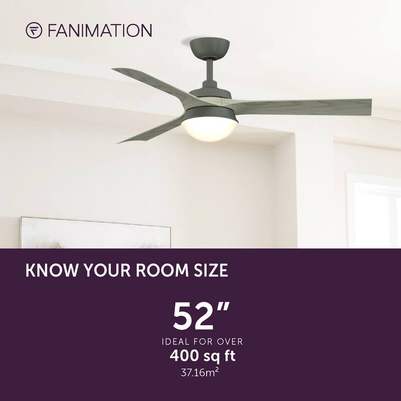 Barlow 52 inch Indoor/Outdoor Antique Graphite with Light Oak blades Ceiling Fan with LED CCT Select Light Kit and Remote