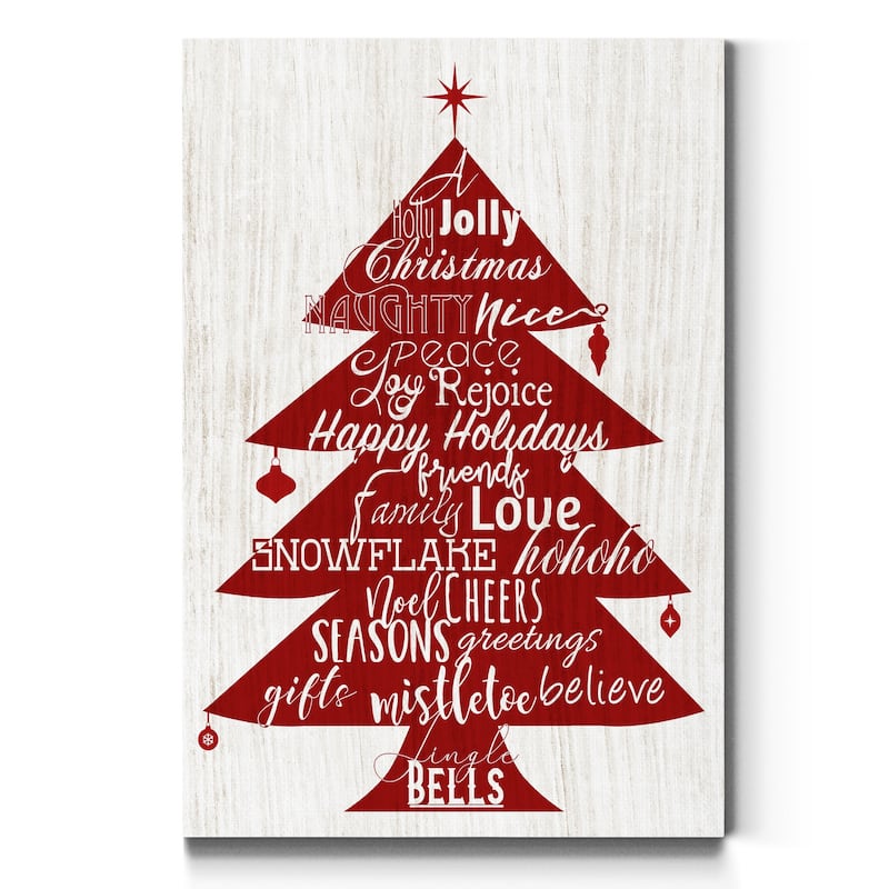 Holly Jolly Christmas Tree-Premium Gallery Wrapped Canvas - Ready to Hang