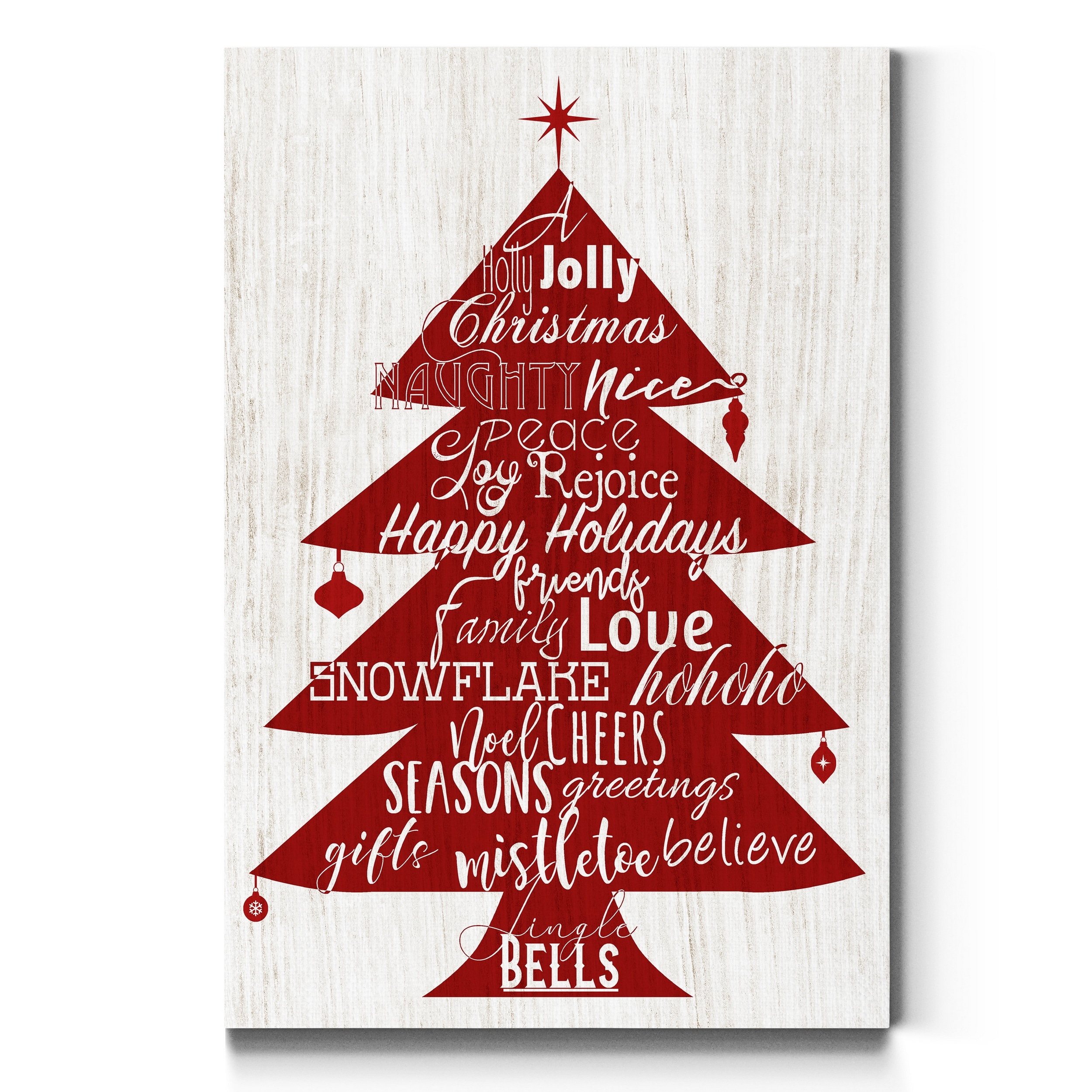 Holly Jolly Christmas Tree-Premium Gallery Wrapped Canvas - Ready to Hang
