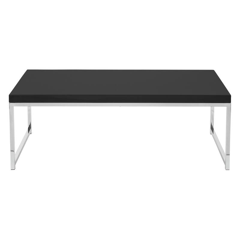 Wall Street Coffee Table in Chrome and Black Finish