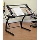 preview thumbnail 3 of 7, Offex Triflex Drawing Table - Charcoal/Clear Glass - 40.75" W x 29" D x 31" H