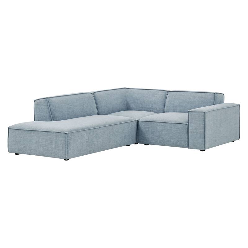 Restore 3-Piece Performance Fabric Upholstered Modular L-Shaped Sectional Sofa