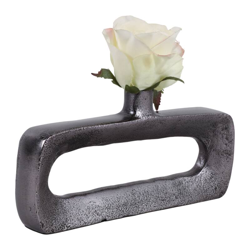 Modern Metal Open Cut Out Bud Vase - Short Flower Vase