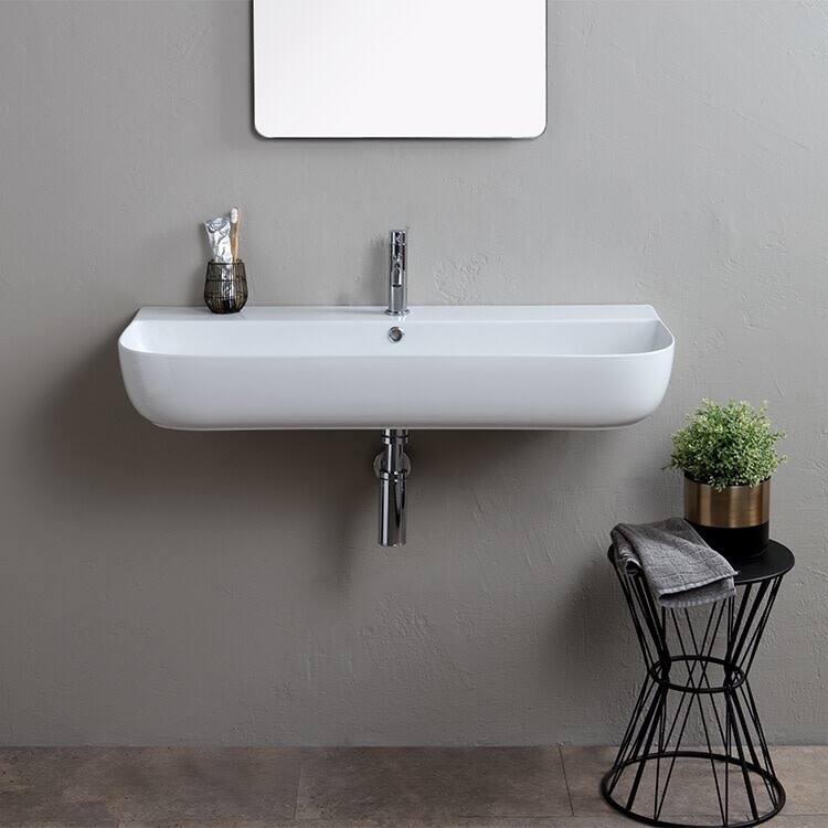Nameeks Scarabeo 1813-One Hole Glam 37-3/8" Rectangular Ceramic Wall