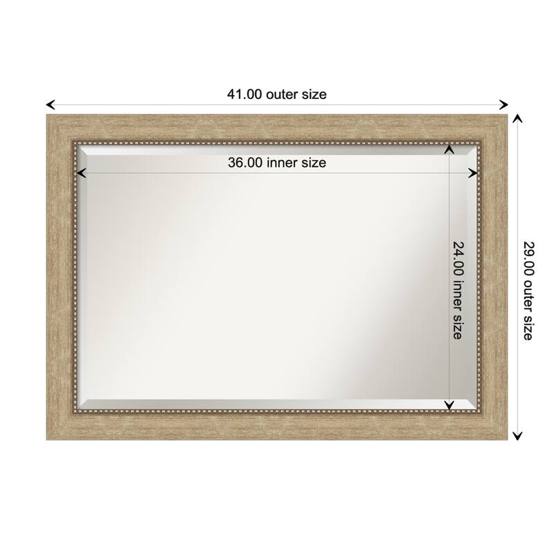 Beveled Wall Mirror - Astor Black Frame - 41 x 29-inch - Astor Champagne