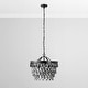 preview thumbnail 2 of 5, Renata Glass 4-Light Black Chandelier by Kosas Home