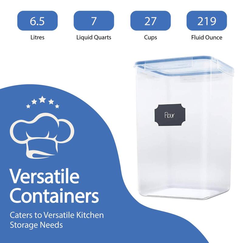 Food Storage Containers - Pantry Organization and Storage Great for Flour,Baking Supplies Airtight Kitchen Bulk Food Canisters