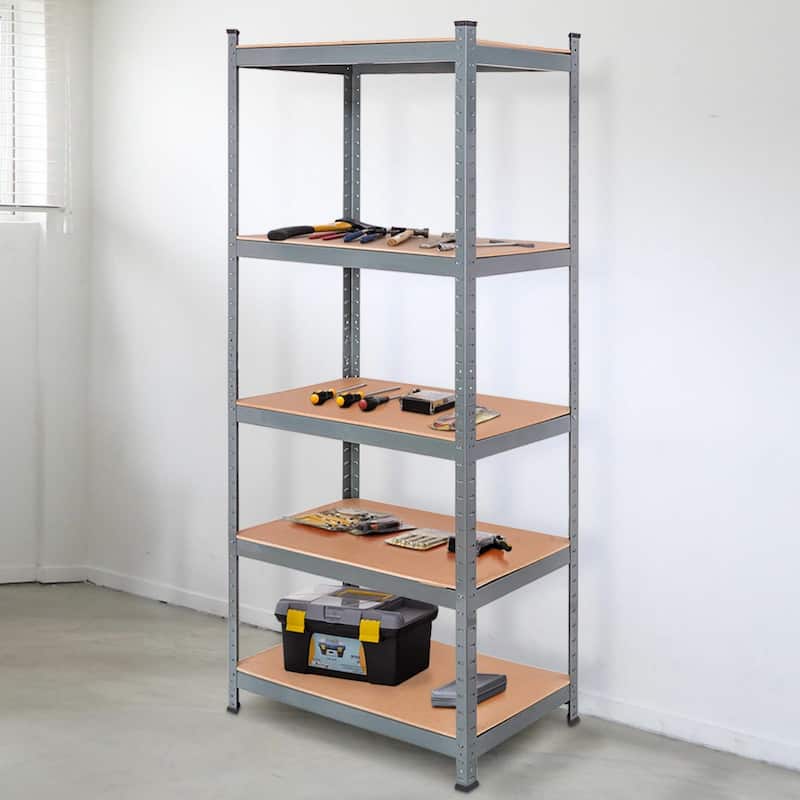 Costway Heavy Duty Steel 72'' Level Garage Shelf Metal Storage - 36"L×18" D×72" H