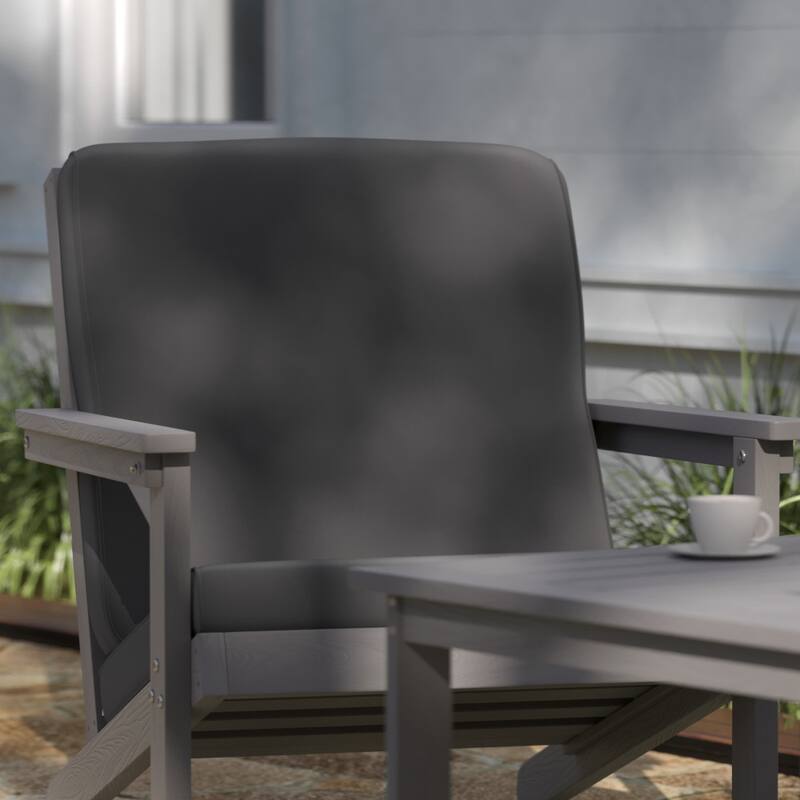 All-Weather Poly Resin Adirondack Style Chair & Cushions