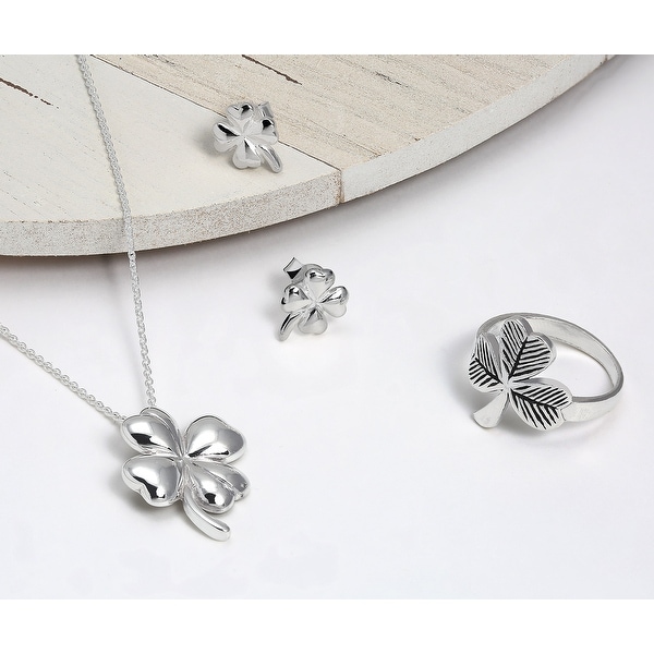 925 Sterling Silver Irish Shamrock Clover Charm Pendant