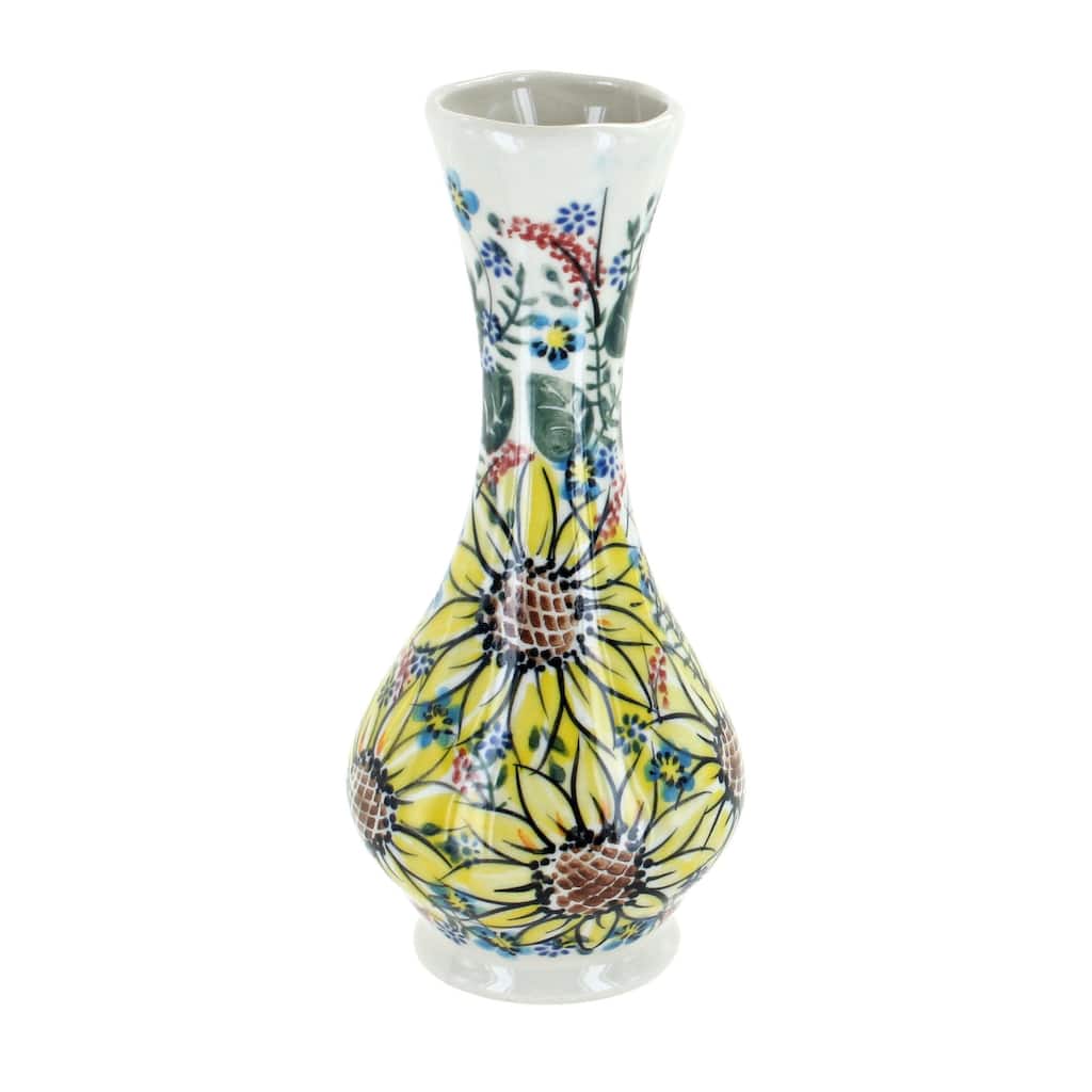 Blue Rose Polish Pottery 145 Vena Small Bud Vase