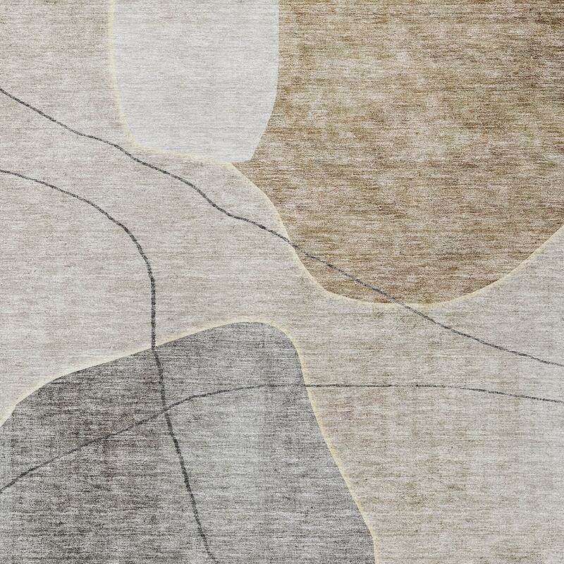 HomeRoots Abstract Transitional Rectangle Outdoor Rug