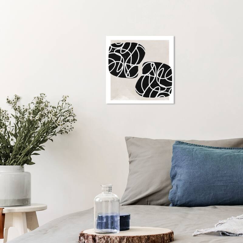Wynwood Studio Abstract Chaos and Order Black and Modern & Contemporary Wall Art Canvas Print - 12 x 12