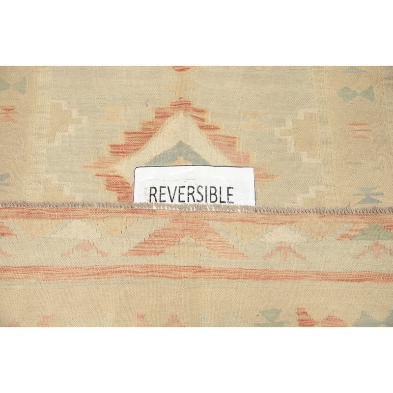Hand Woven Oriental 100% Wool Carpet Southwestern Tribal Multi-Colored Kilim Area Rug - 5' 10'' X 3' 10''