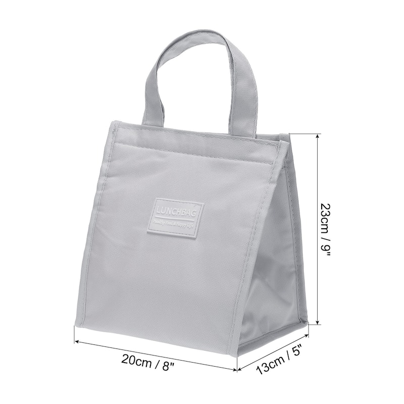 Insulated Lunch Bags, 8"x5"x9" Thermal Lunch Portable Containers Bag - Grey