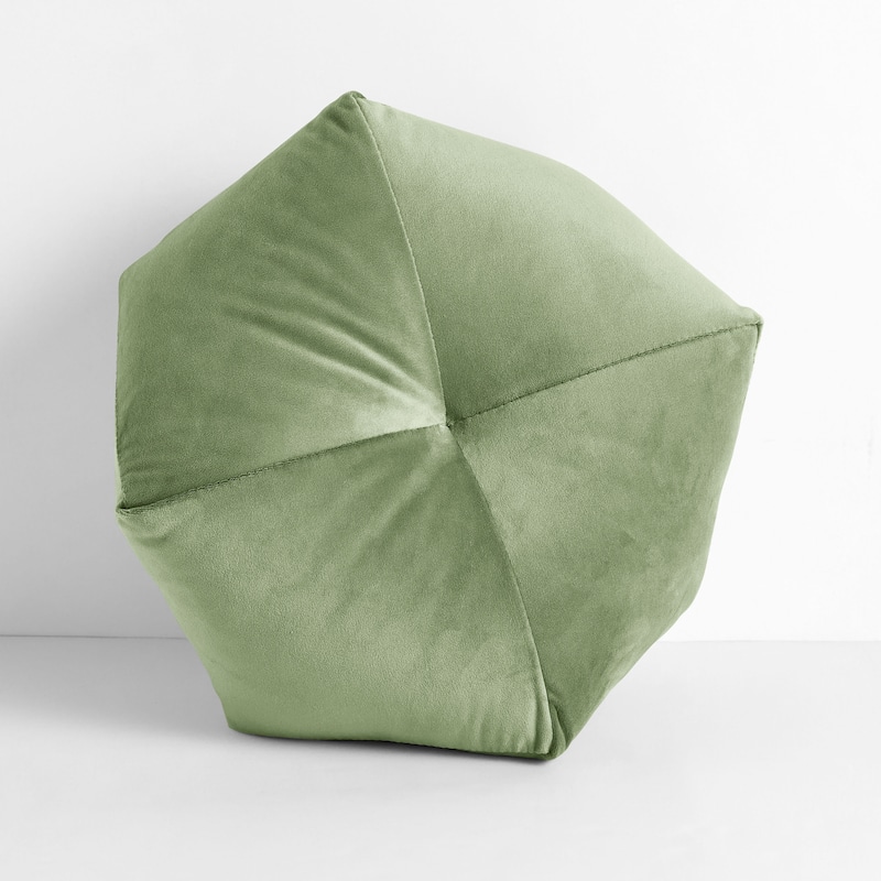 Sorra Home Solid Velvet Indoor Geometric Pillow Single - 18 in W x 8 in H x 18 in D - Aloe
