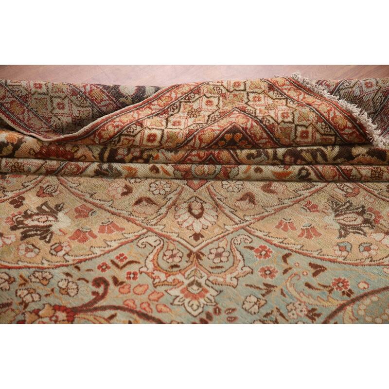 Pre-1900 Antique Tabriz Haj Jalili Persian Rug Handmade Wool Carpet - 14'5" x 17'2"