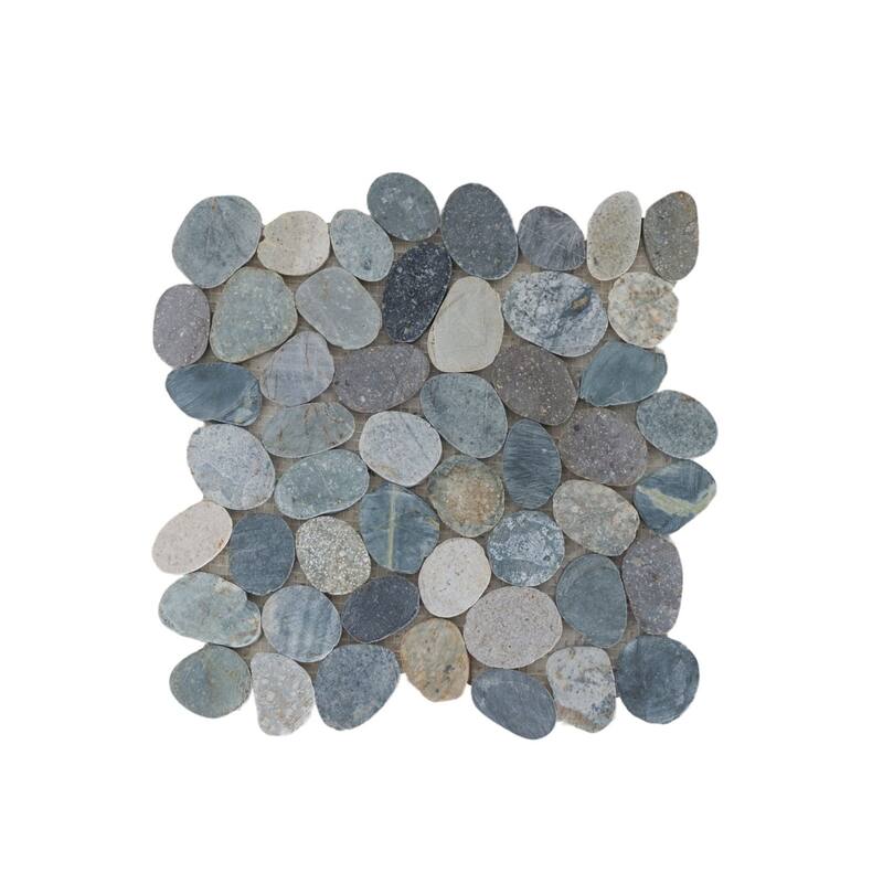 Toba Sliced Pebble Mosaic, Backsplash Kitchen Walls, Shower and Bathroom Floors 12" X 12" (5 Sqft per case) - Case (5 Tiles)