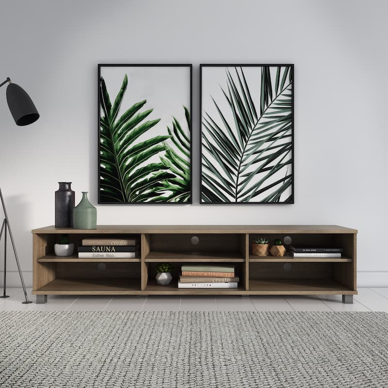 Hollywood Low Profile Modern TV Stand, for TV's up to 85" - Brown