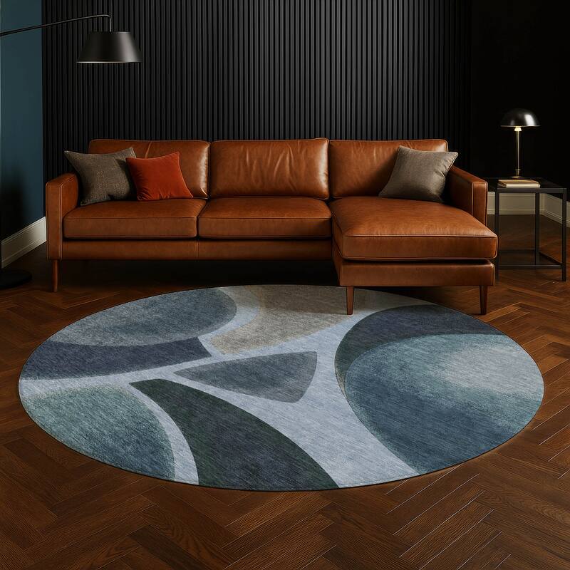 Machine Washable Indoor/ Outdoor Modern Hays Chantille Rug