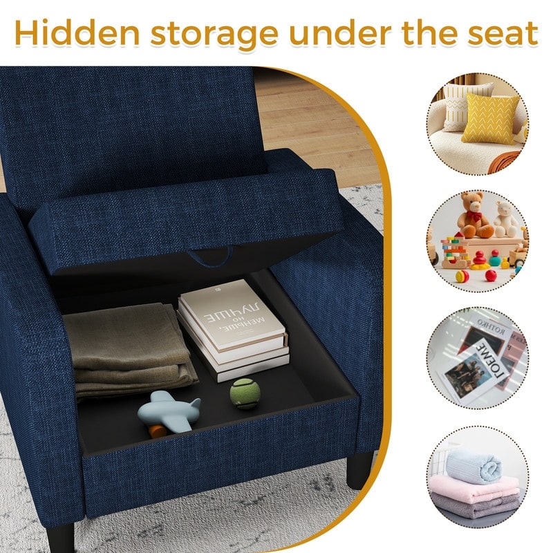 Versatile Single Sofa Chair with Hidden Storage Accent Chair - N/A