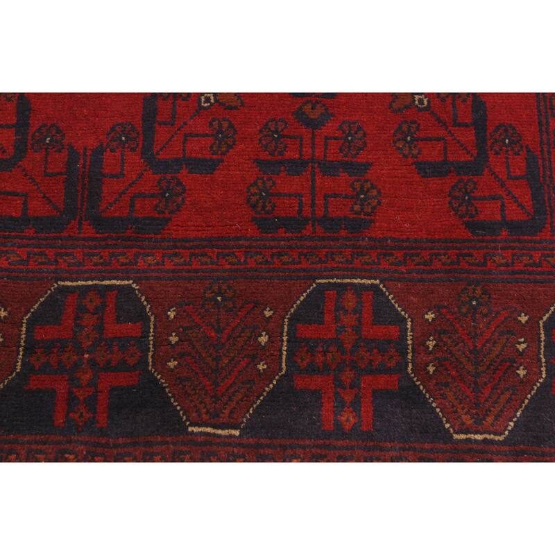 Rustic Biljik Khal Mohammadi Elsie Red/Black Rug - 4'3'' x 6'3''