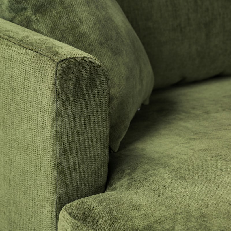 Poly & Bark Lucerne Sectional with Extra-Wide Chaise in Distressed Green Velvet