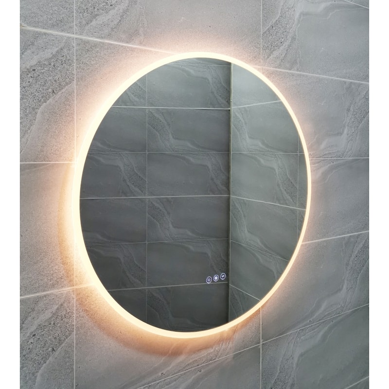 24'' x 24'' Round Wall Mount Bathroom Vanity Mirror with LED Light