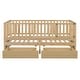preview thumbnail 27 of 118, Wood Cribs Convertible Toddler Bed with Fence Guardrails and 2 Drawers Split into Independent Floor Bed and Daybed Slat Support