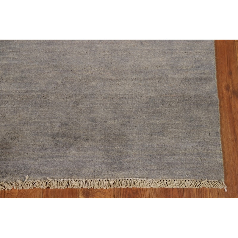 Hand Knotted Oriental 100% Wool Carpet Modern Modern Greys & Charcoal Gabbeh Area Rug - 4' 11'' X 3' 3''