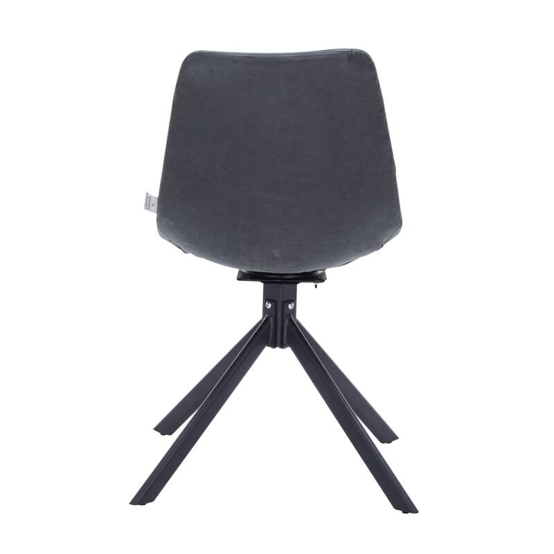 Markley Leather Dining Chair 360 Degree Swivel with Iron legs Modern Accent Side Chair
