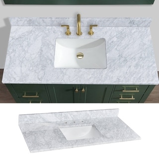 Glacielle 48 inch Natural Marble Bathroom Vanity Top - Bed Bath ...