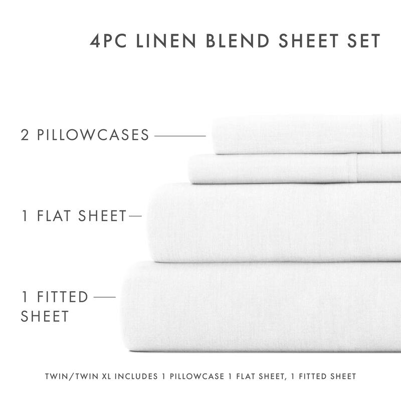 Becky Cameron Linen & Rayon from Bamboo Blend Deep Pocket 4 Piece Sheet Set