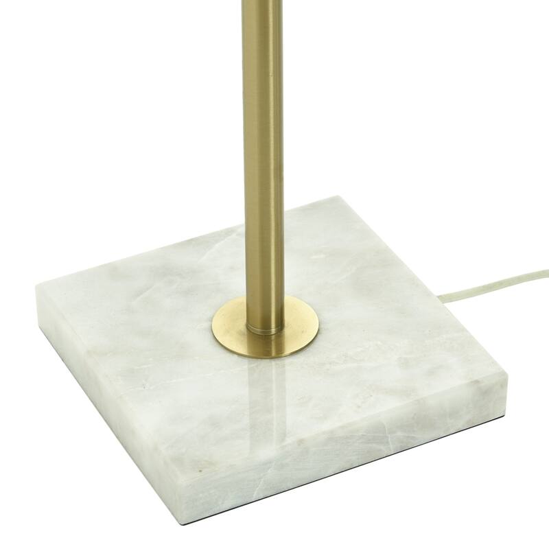 Tamara Day for Stylecraft Penelope Floor Lamp - White Marble & Polished Brass - Glossy