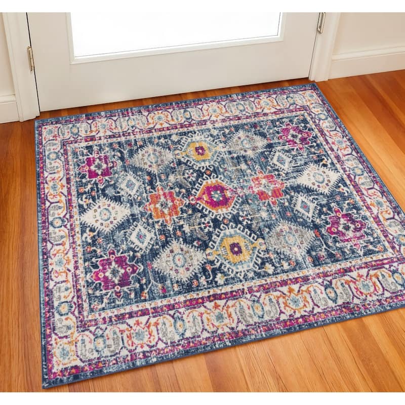 HomeRoots Southwestern Southwest Square Area Rug - 27.00 in. x 24.00 in. x 0.40 in. - 27.00 in. x 24.00 in.  x 0.40 in.