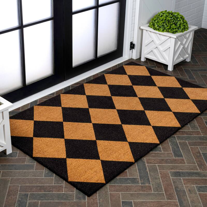JONATHAN Y Classic Natural Coir Mat Indoor/Outdoor