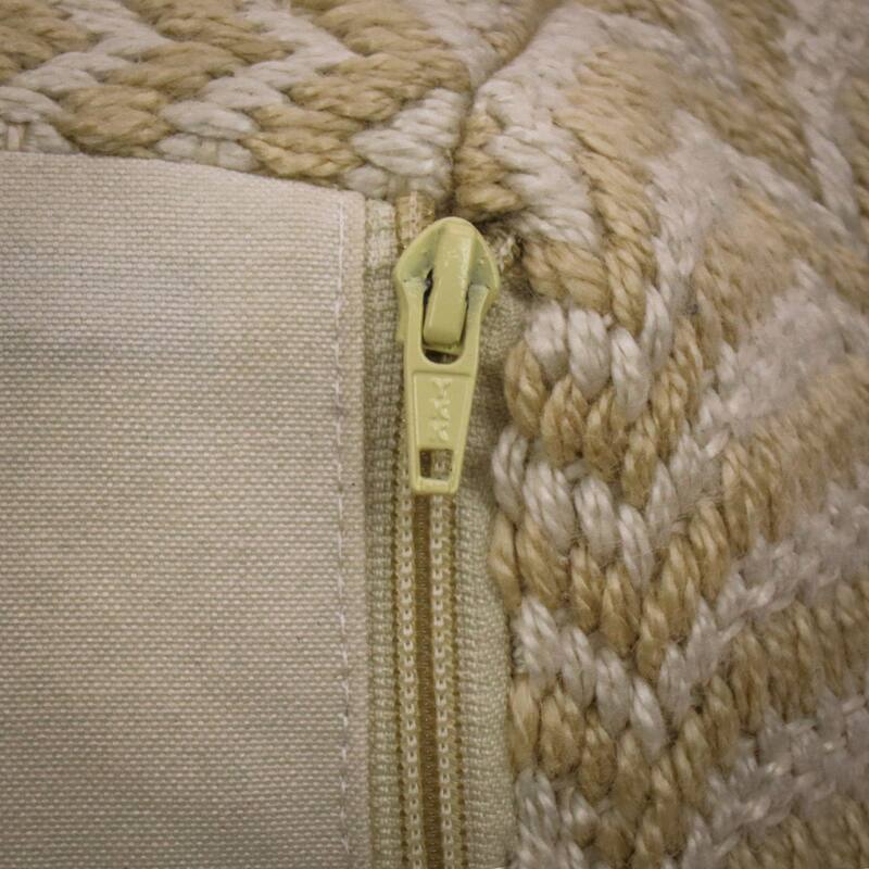 16" Hand Woven Pouf Ottoman, Sand by National Tree Company - 16 in